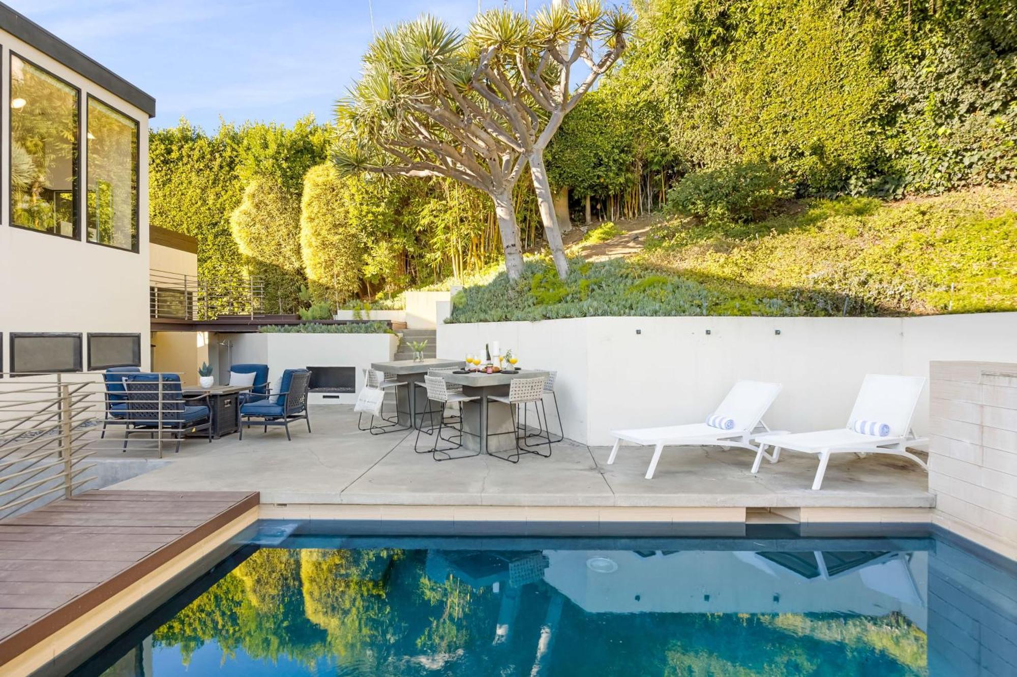 ロサンゼルス Kings Road West Hollywood Luxury Pool Views Firepit Modern Designヴィラ エクステリア 写真